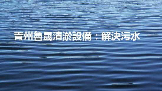 青州魯晟清淤設備：解決污水難題，重塑清新環(huán)境！
